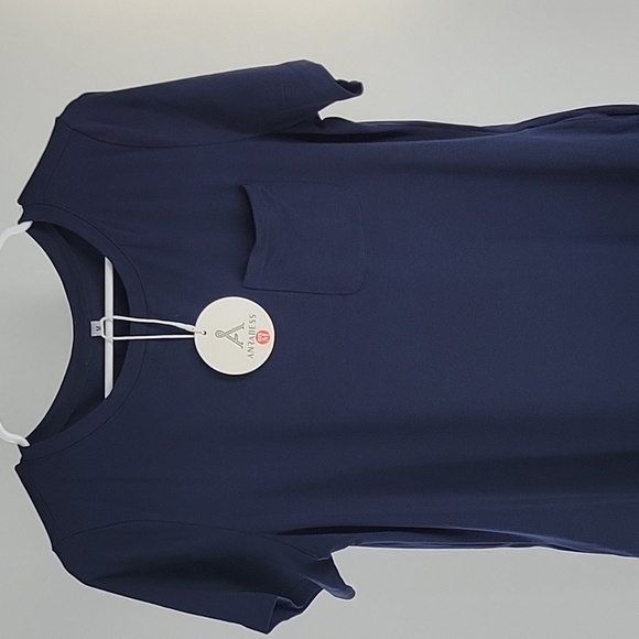 Navy Blue T-Shirt Dress With Pockets NWT - Picture 10 of 16